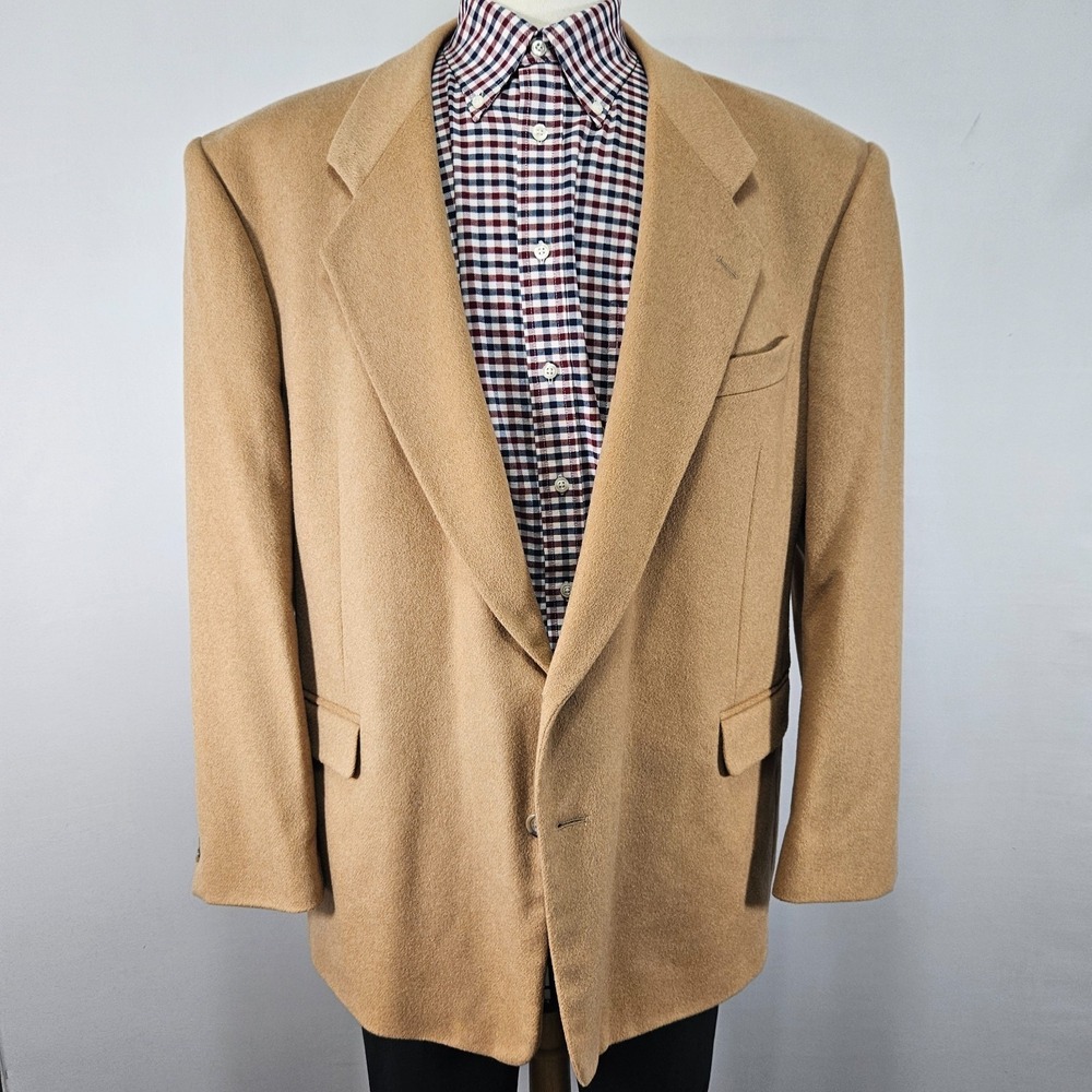 Bill Robin Son Men's Sport Coat Blazer Two Button‎ Wool Camel Nylon Blend 46R